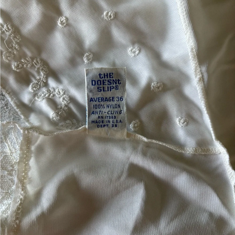 Vintage 60s coquette slip dress - white - small - Picture 8 of 8